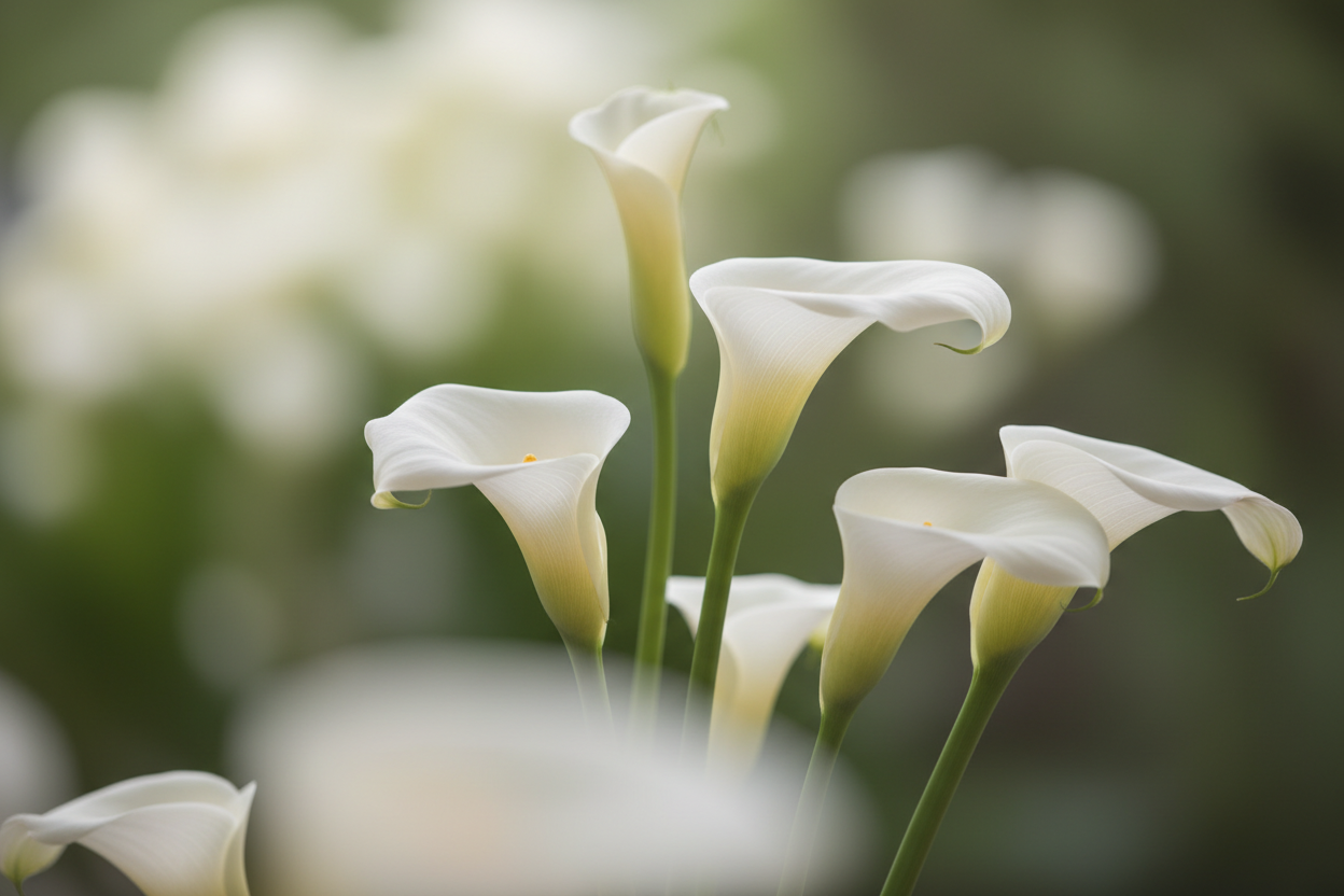soft, natural photograph of calla lillies 